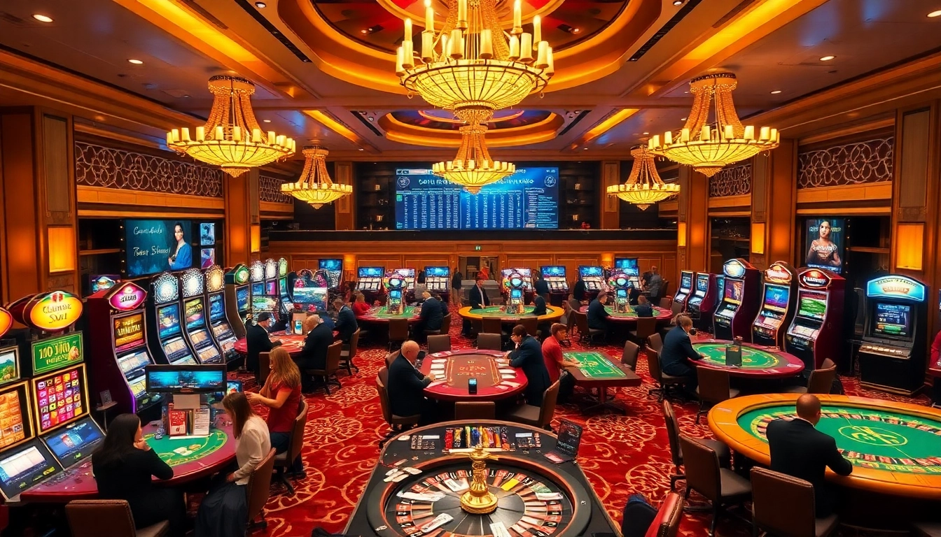 Kèo nhà cái 5 visual featuring passionate gamblers analyzing odds at a high-end casino.