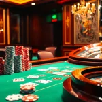 Engaging scene featuring players at a luxurious casino table, embracing the excitement of trang chủ DF999 gambling.