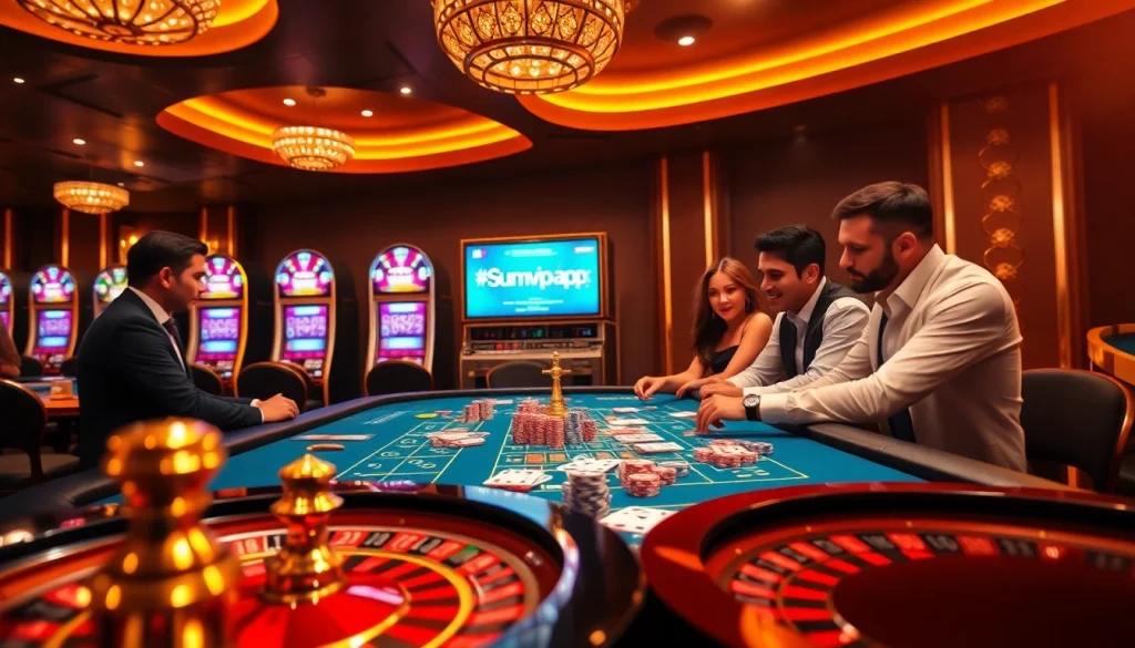 Engage in thrilling gameplay at https://sumvip.app/ with vibrant casino tables and exciting gambling action.