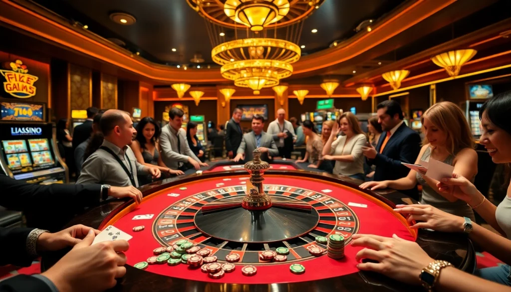 Experience the thrill of F168 at an elegant casino with roulette and poker action.