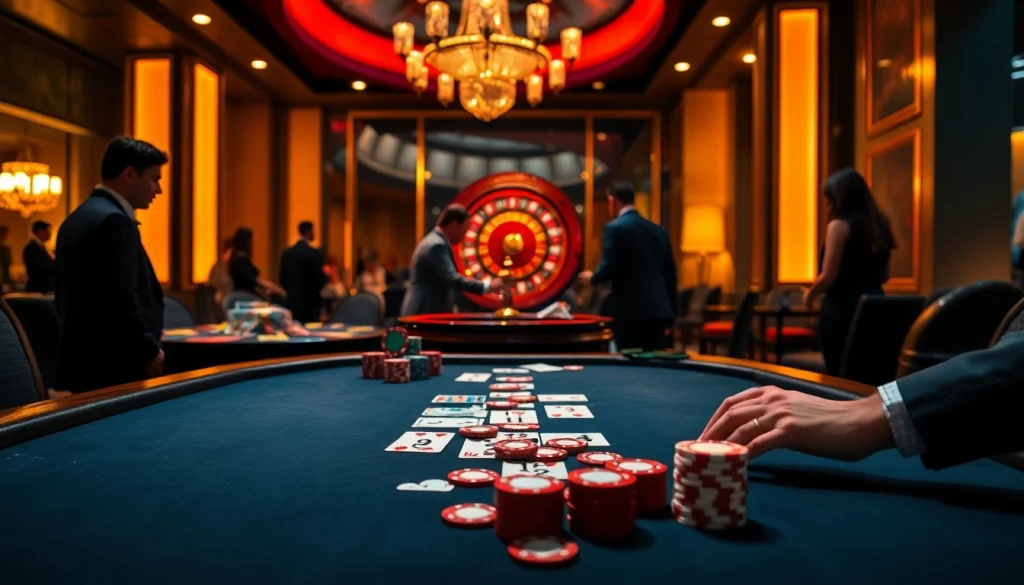 Tác giả Trần Chinh highlights the excitement of gambling in a luxurious casino setting.