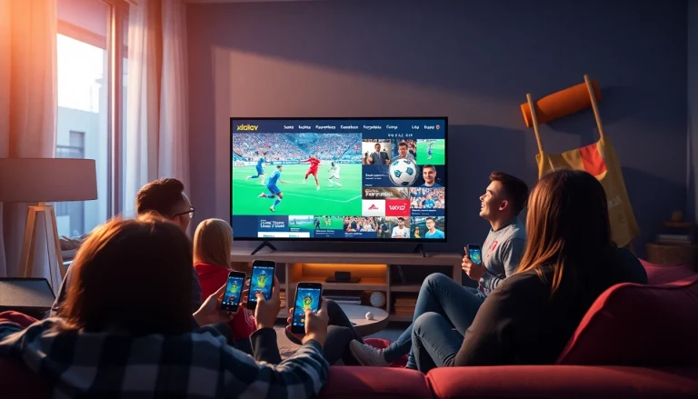 Xoilac TV streaming experience for football fans featuring vibrant visuals at joemadfan.com