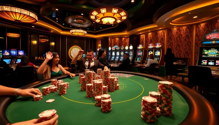 Engaging poker table scene with players enjoying high stakes at Luck888 casino.