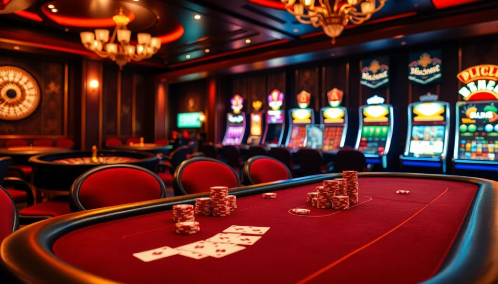 Exciting casino scene featuring poker chips and roulette wheel at trang chủ xin88.