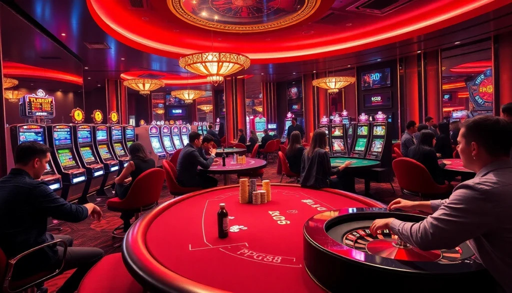 Action-packed gaming at PG88 casino with vibrant tables and thrilling players.