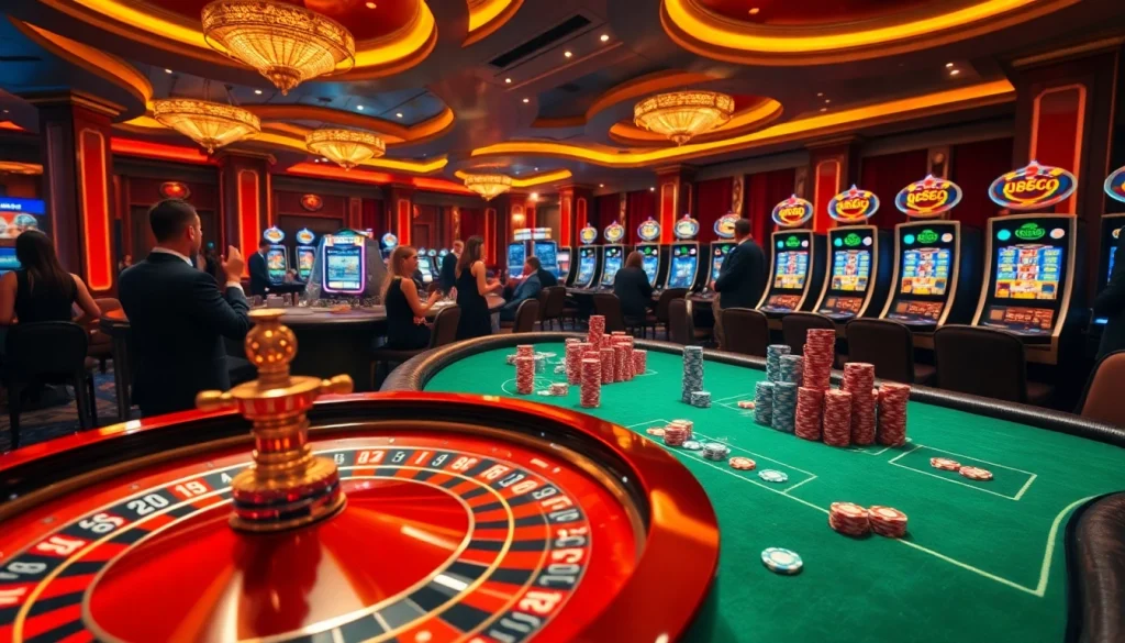 Players enjoying the excitement of u 888 casino games at luxury tables and slots.