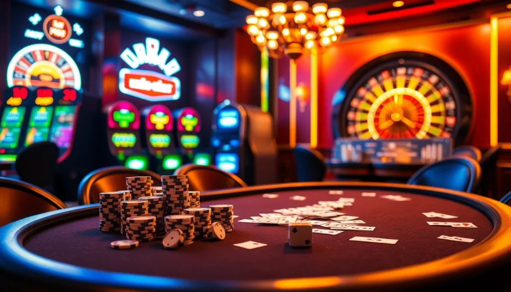 Experience the excitement of U888's vibrant casino ambiance featuring poker, roulette, and slots.