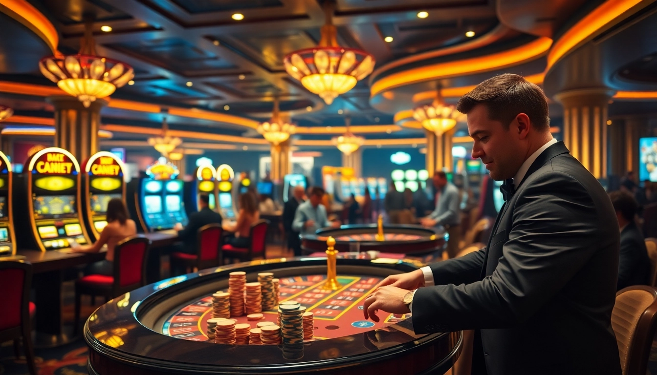 C168 casino gaming scene filled with players, roulette tables, and vibrant atmosphere.