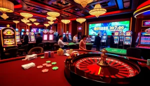 Experience the thrill of gambling at RR88, featuring vibrant casino tables and exciting games.