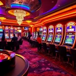 LUCK88 slot machines vibrant scene with excited players in an immersive casino atmosphere.
