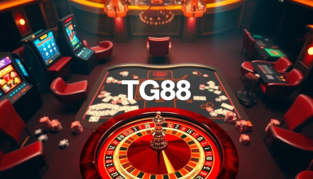 Experience TG88 excitement with vibrant casino games and betting action at luxurious tables.
