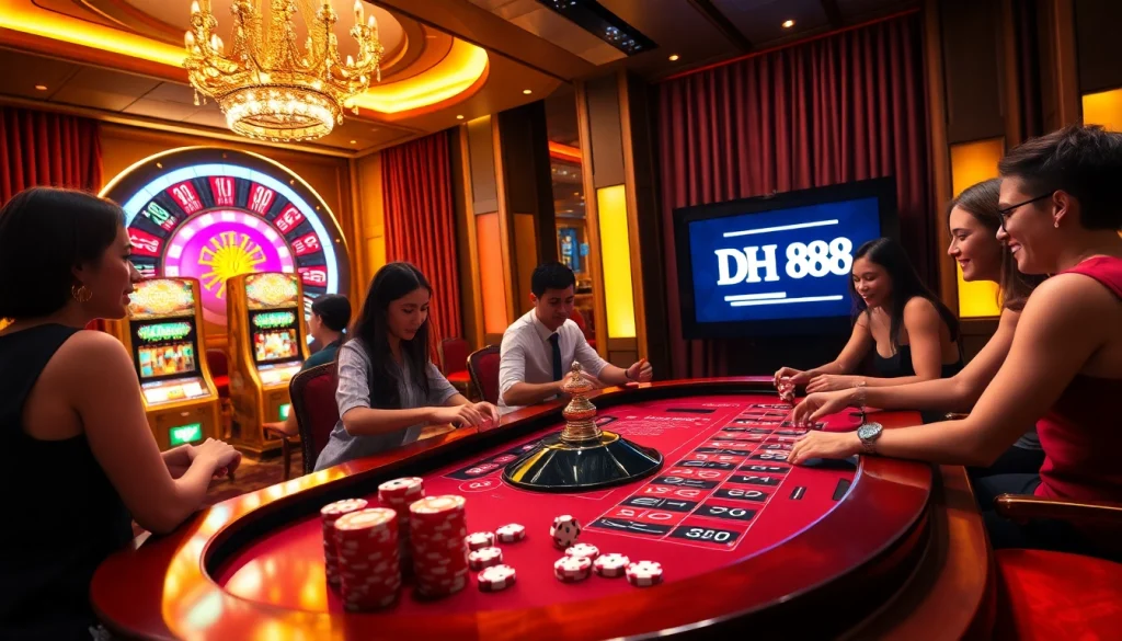 Players enjoying a thrilling DH 88 casino game at a luxurious gaming table.