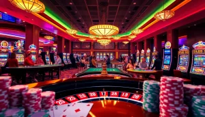 KJC players enjoying a thrilling casino experience at poker tables and roulette wheels.