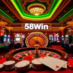 Experience the thrill of 58win top at a vibrant online casino with roulette tables and slot machines.