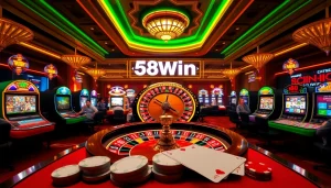 Experience the thrill of 58win top at a vibrant online casino with roulette tables and slot machines.