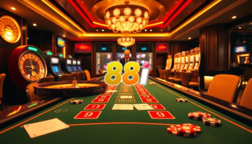 Experience the thrill of 88i nhà cái at a luxurious casino table with cards and chips.