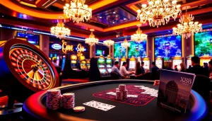 Experience the exhilarating X88 tours in a luxurious casino setting with poker games and vibrant roulette.