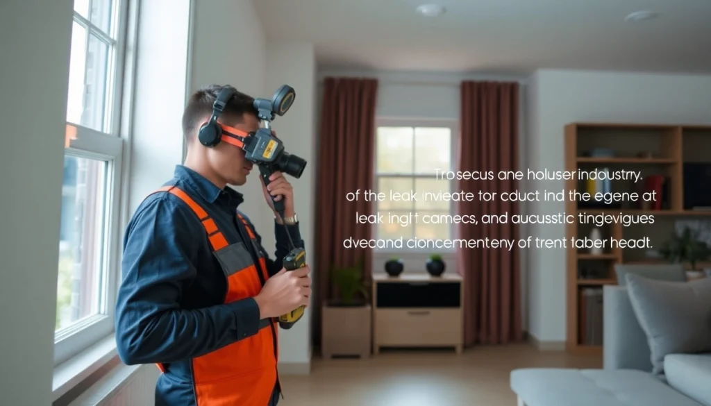 Leak detection services using advanced thermal imaging in a professional setting