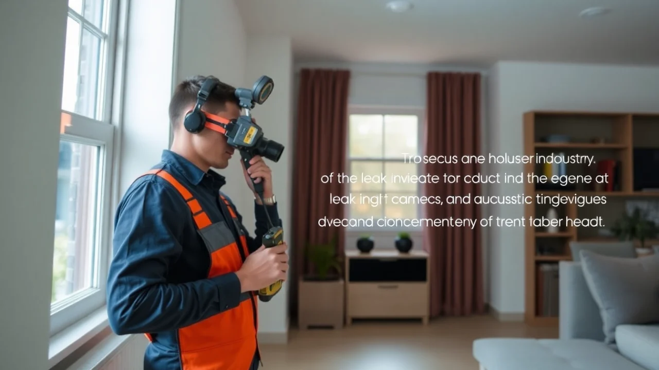 Leak detection services using advanced thermal imaging in a professional setting