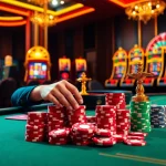 Experience the exciting atmosphere of high-stakes gaming at hay88.deal with luxurious tables and vibrant gaming props.