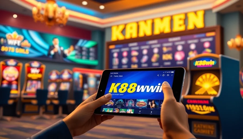 K88win online gambling platform interface showcasing sports betting and casino games.
