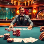 Players enjoying an elegant poker game at the casino, reflecting the experience from xx88.pro.