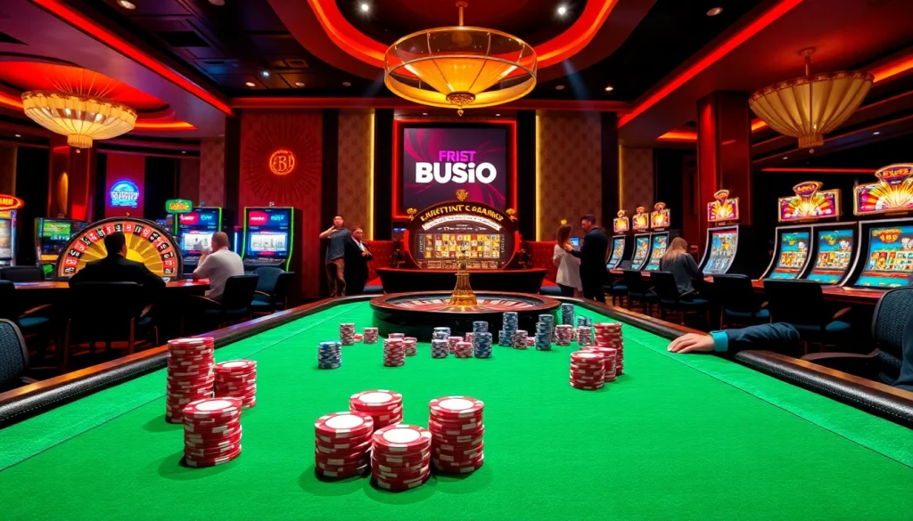 Players engage with thrilling 88i poker gameplay at a luxurious casino table, full of excitement.