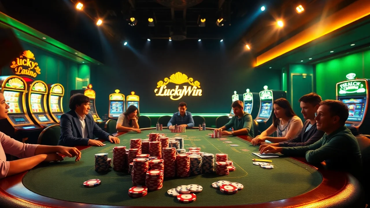 Exciting gameplay at luckywin gh showcased with colorful casino elements and players in action.