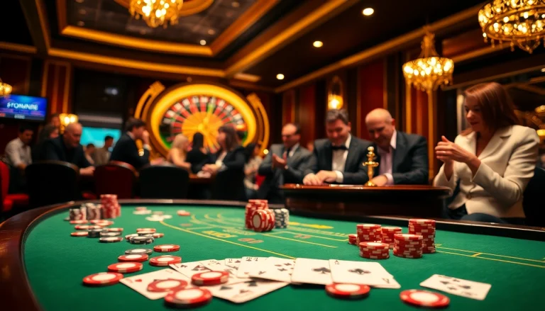 Engage in thrilling casino gameplay at WW88 with this vibrant gambling scene featuring table games, chips, and a roulette wheel.